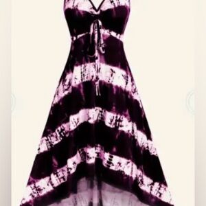 Elegant Purple and Black Women's Dress